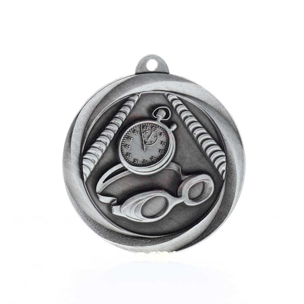 Econo Swimming Medal 50mm Silver