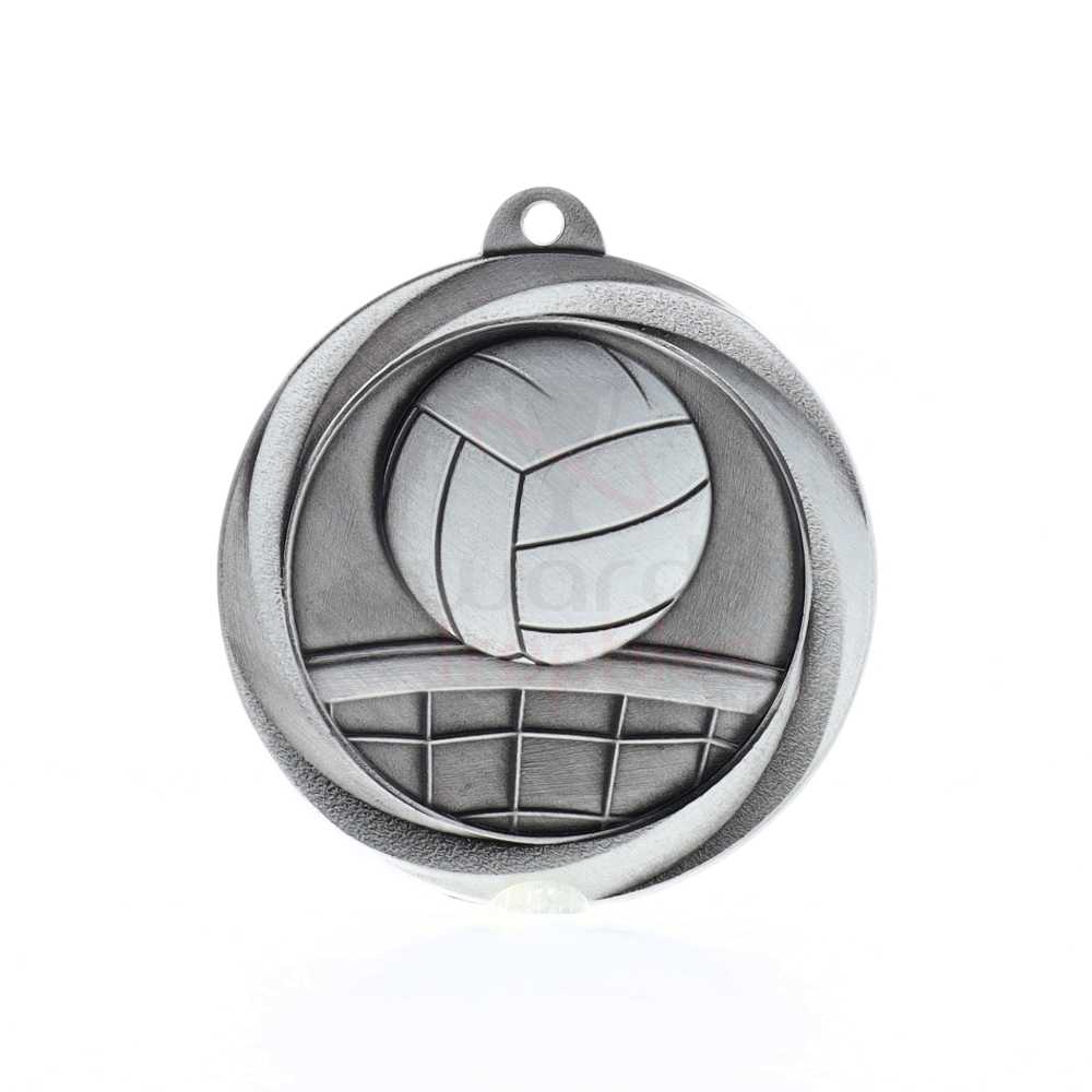 Econo Volleyball Medal 50mm Silver
