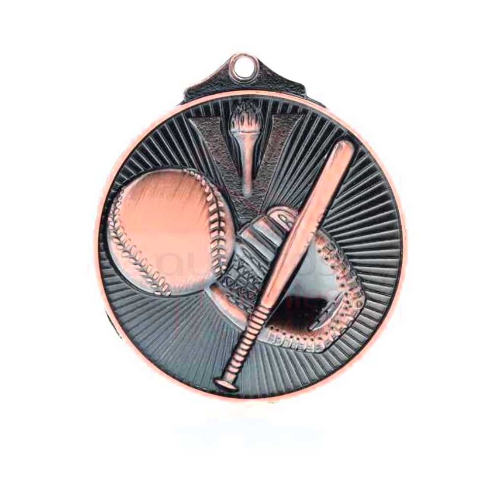 Embossed Baseball Medal 52mm Bronze