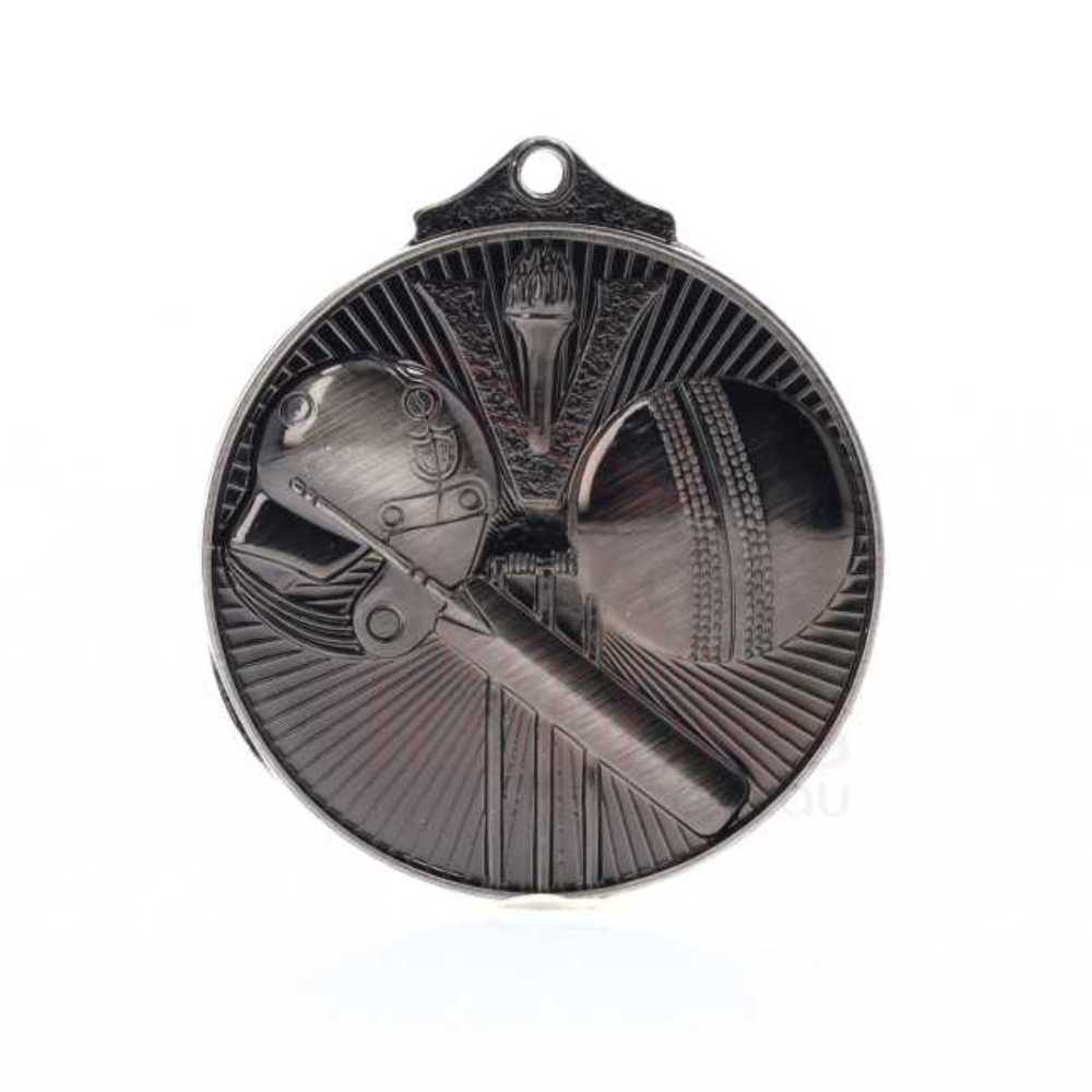 Embossed Cricket Medal 52mm Silver