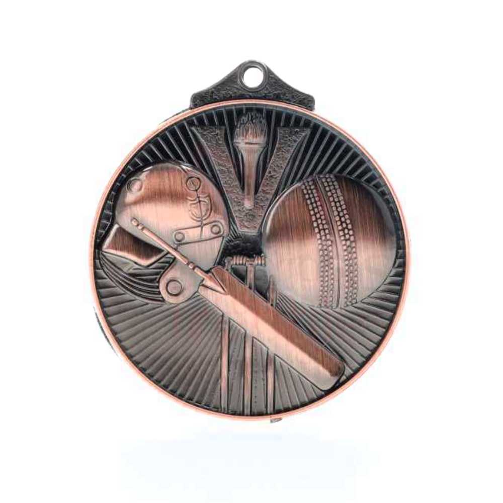 Embossed Cricket Medal 52mm Bronze