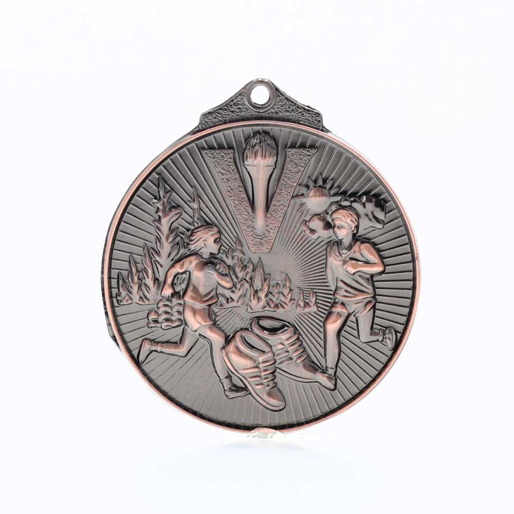 Embossed Cross Country Medal 52mm Bronze