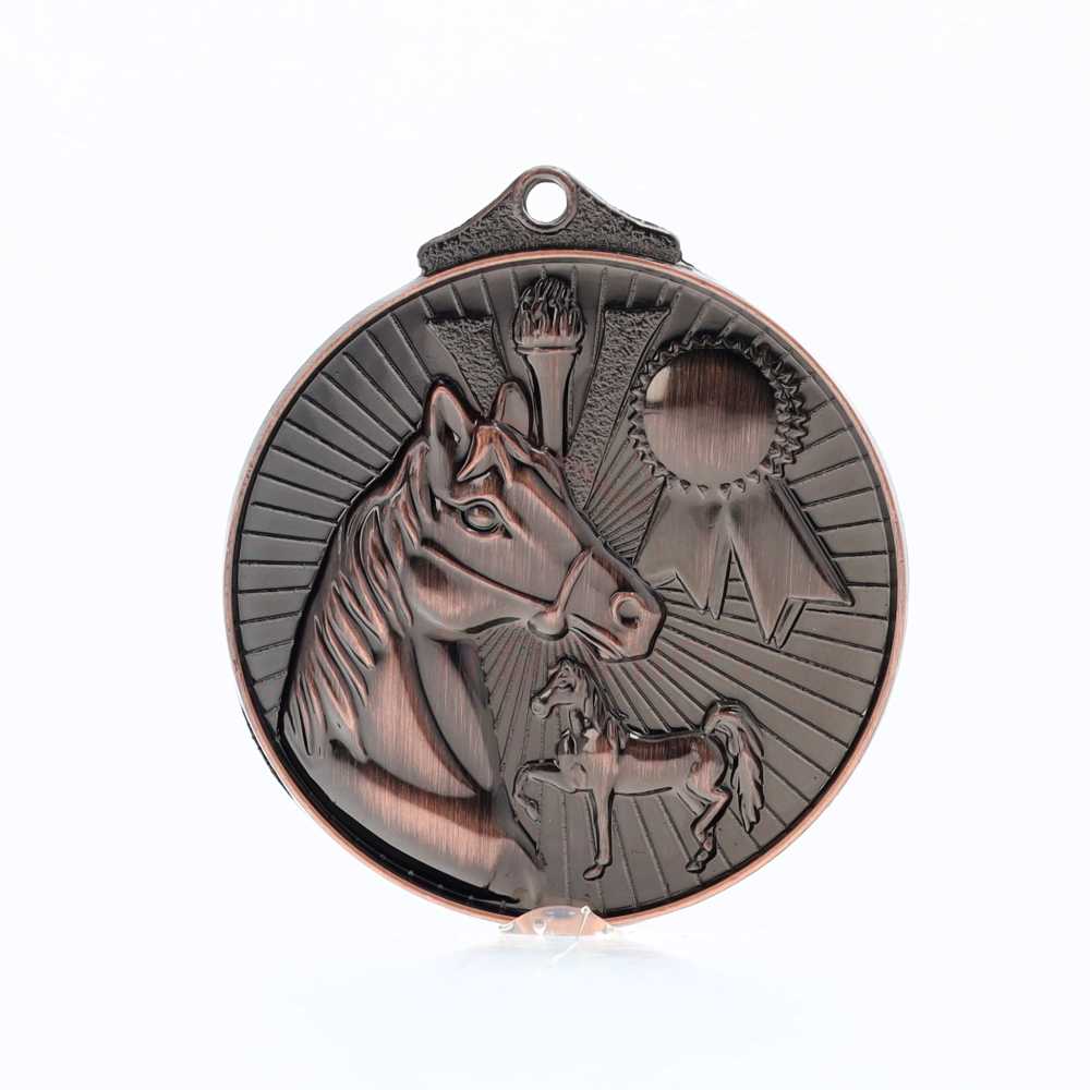 Embossed Equestrian Medal 52mm Bronze