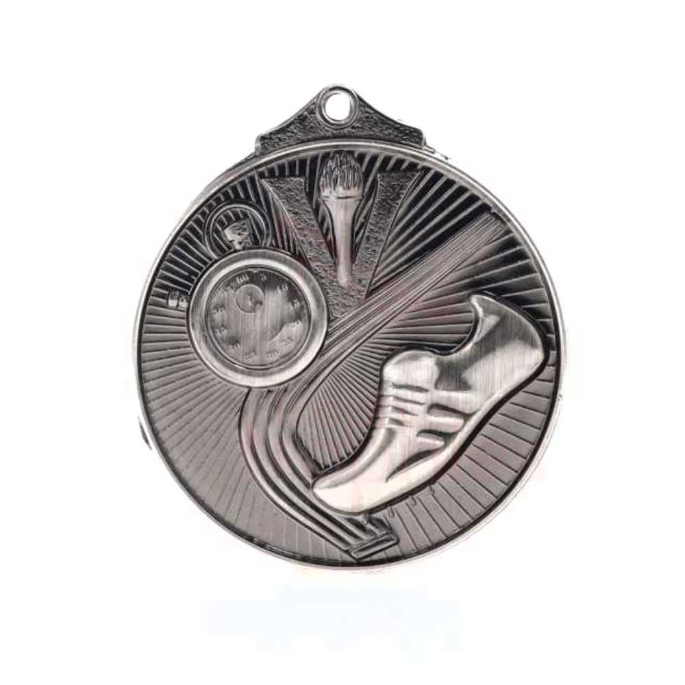 Embossed Track Medal 52mm Silver