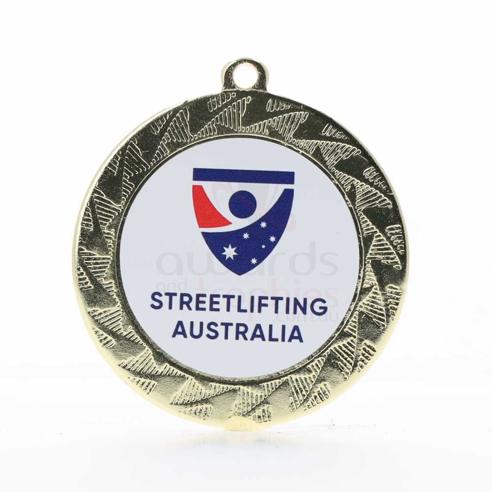 Jagged Personalised Medal 70mm Gold