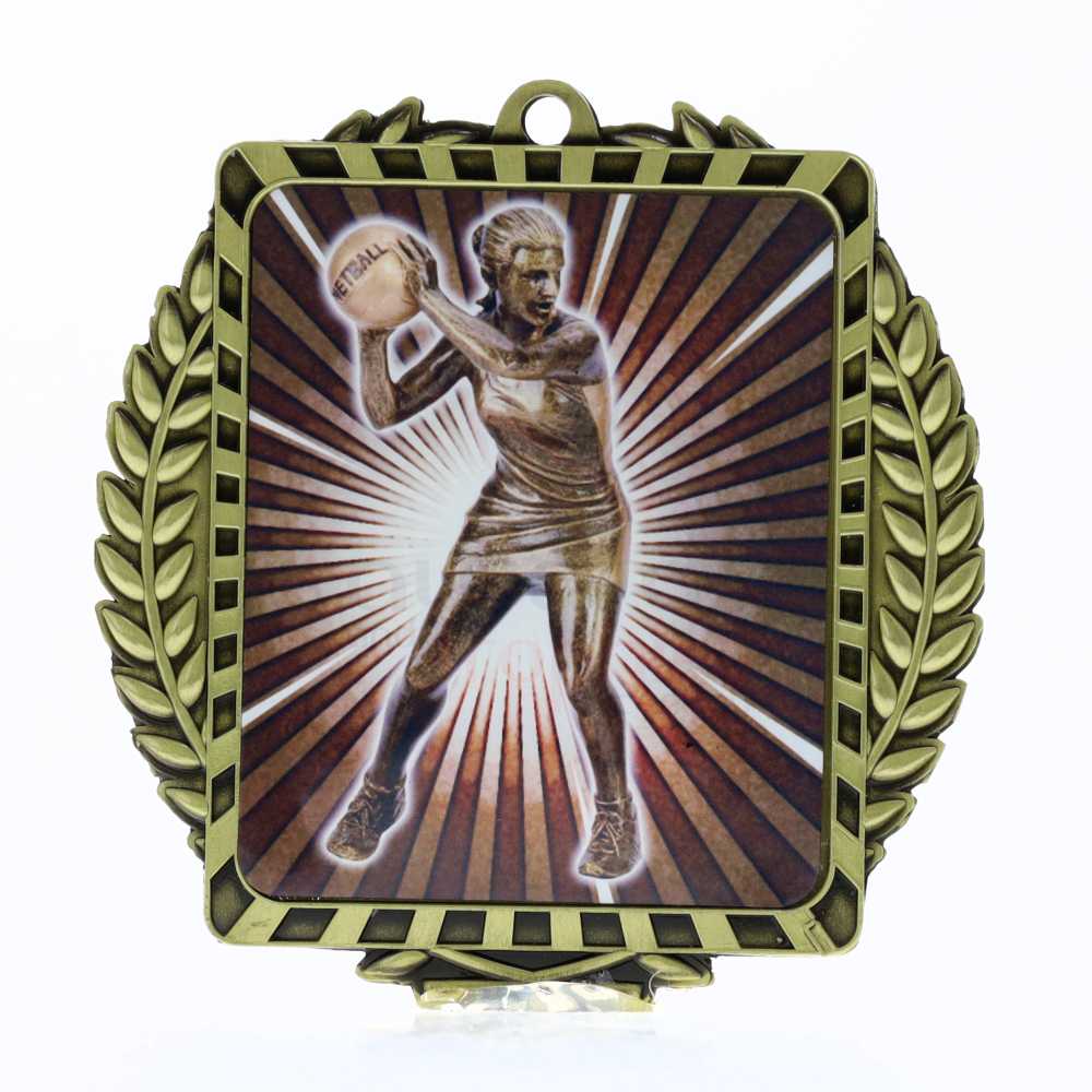 Lynx Wreath Netball Player Medal Gold