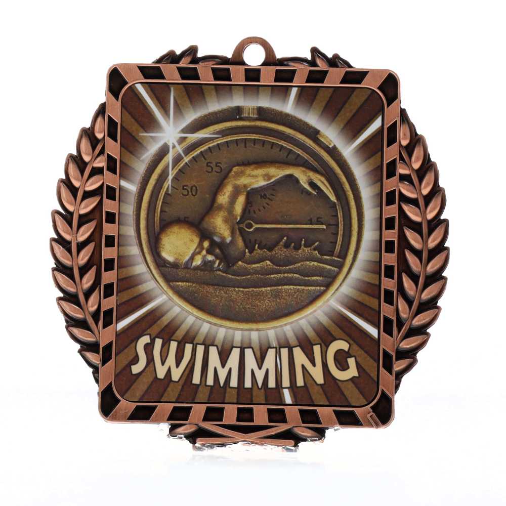 Lynx Wreath Swimming Medal Bronze