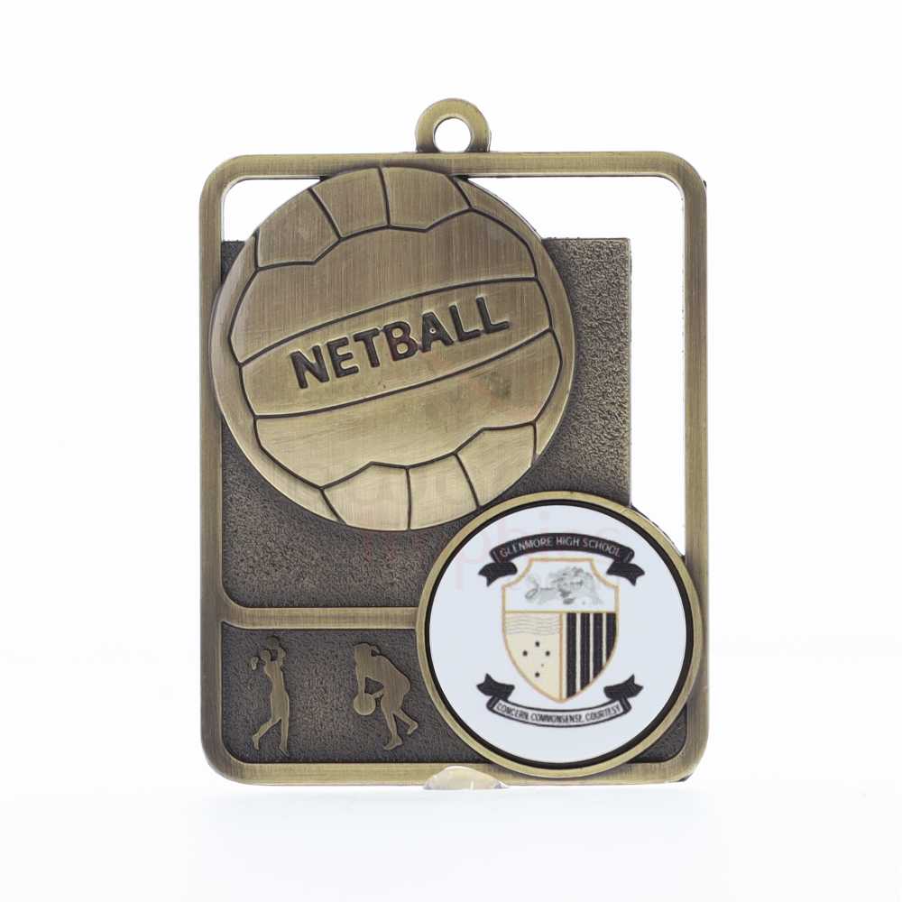 Silhouette Series Netball Logo 60mm Gold