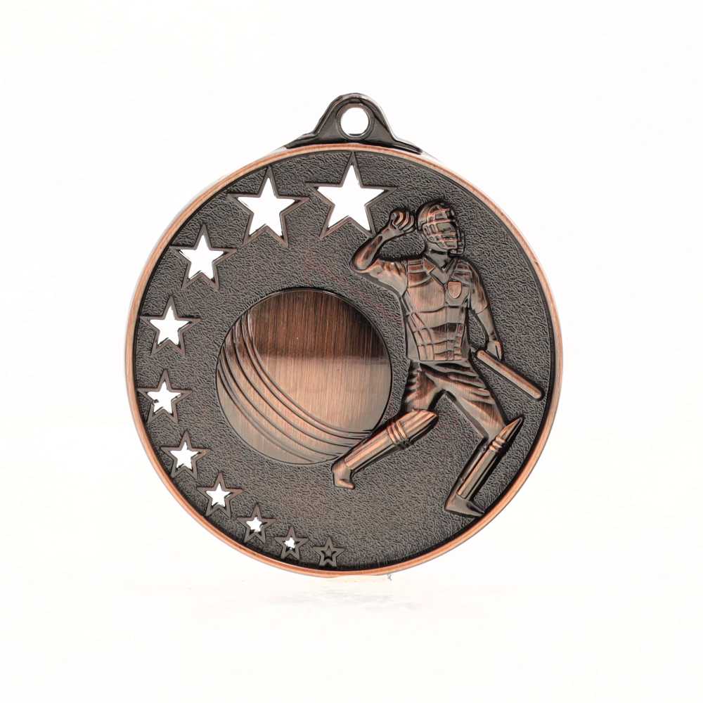 Star Cricket Medal 52mm Bronze