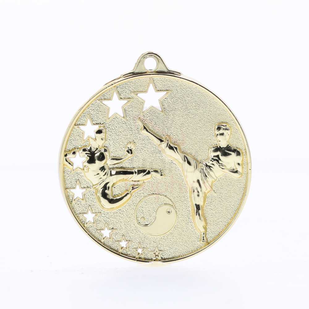 Star Karate Medal 52mm Gold