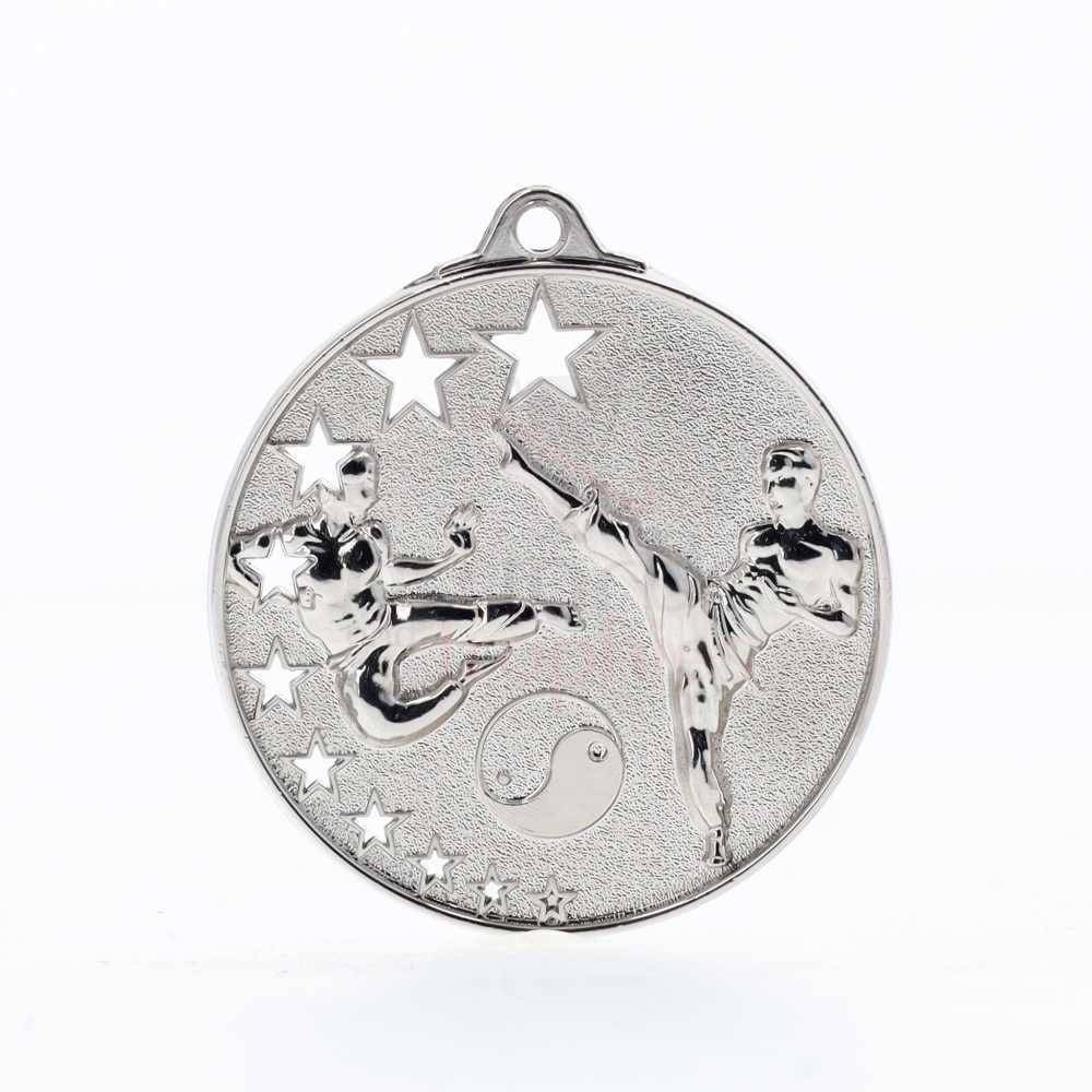 Star Karate Medal 52mm Silver