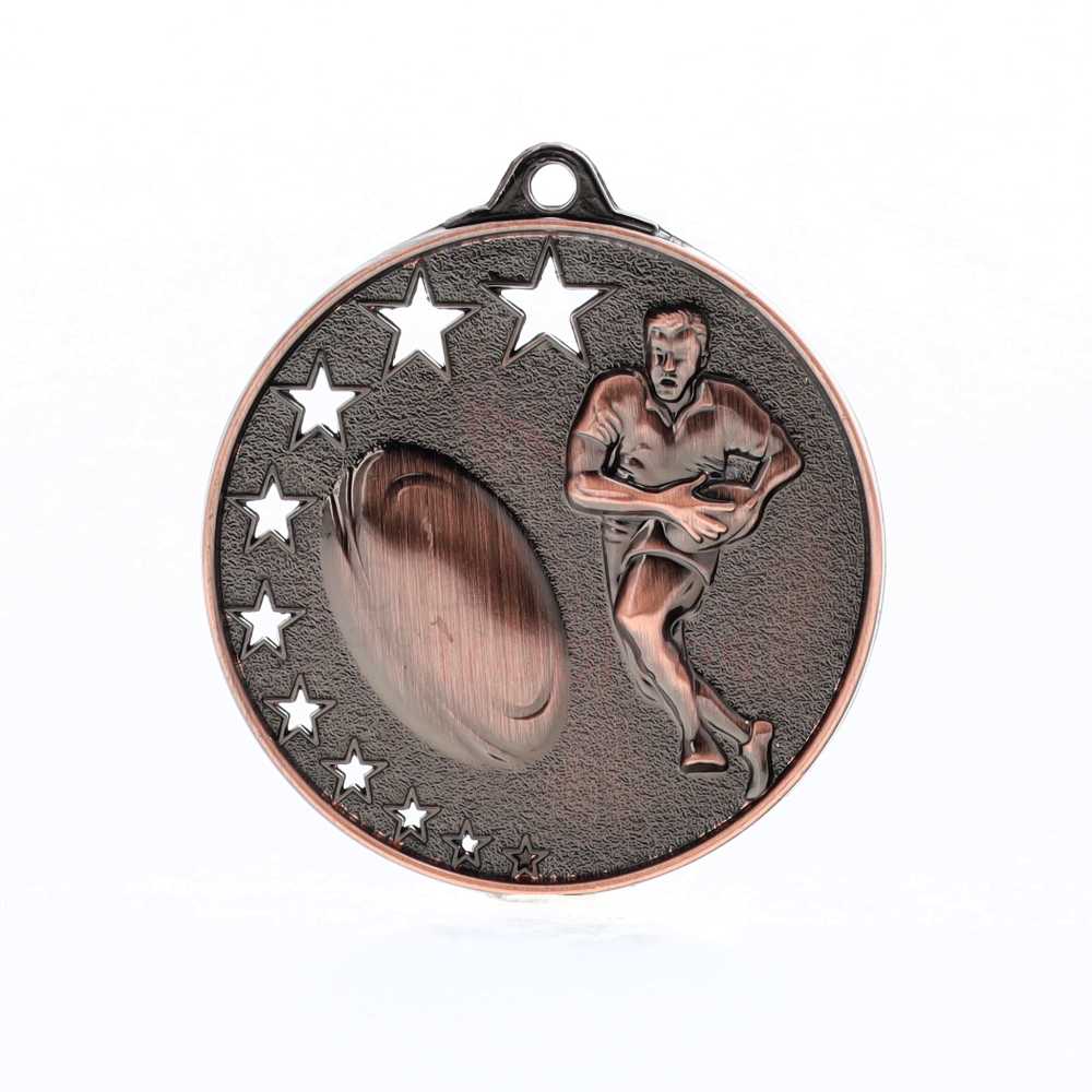 Star Rugby/Touch Medal 52mm Bronze