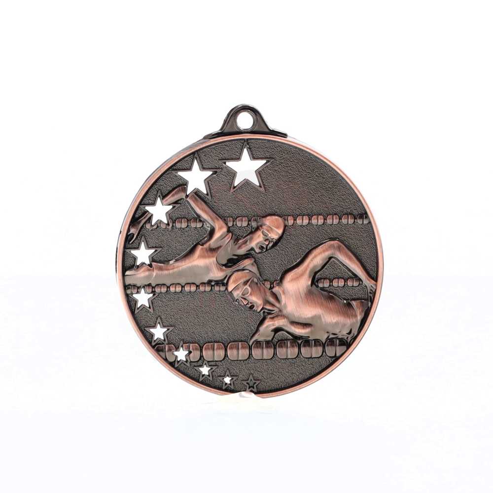 Star Swimming Medal 50mm Bronze
