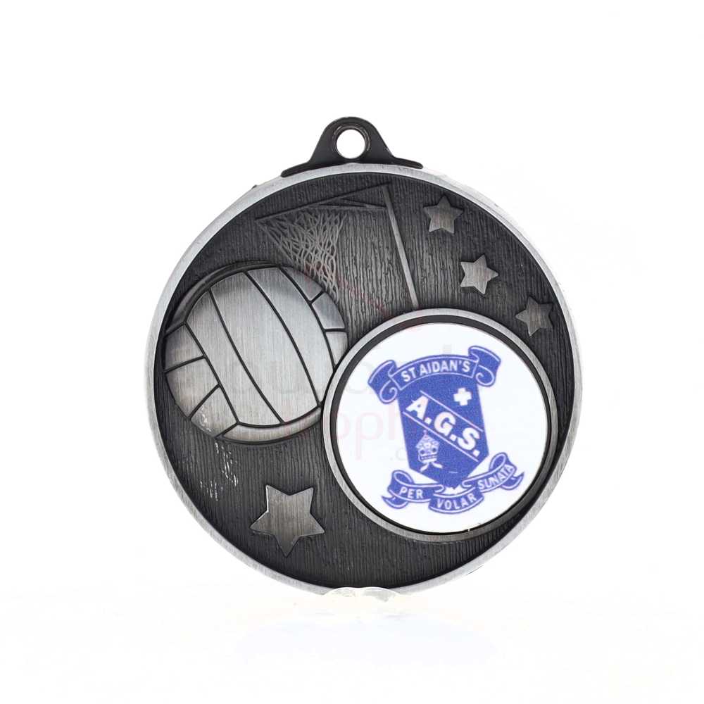 Stellar Netball Logo Medal 50mm Silver