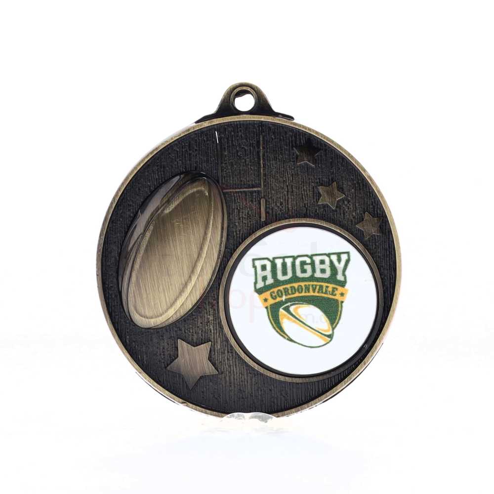 Stellar Rugby Logo Medal 50mm Gold