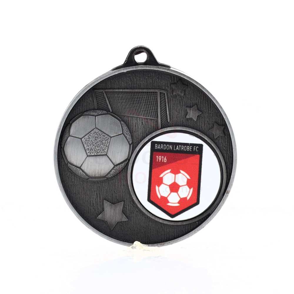 Stellar Soccer Logo Medal 50mm Silver