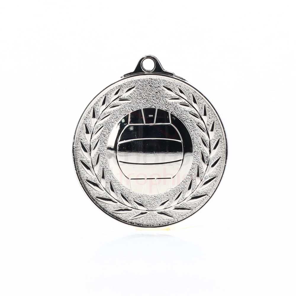 Wreath Netball Medal 50mm Silver