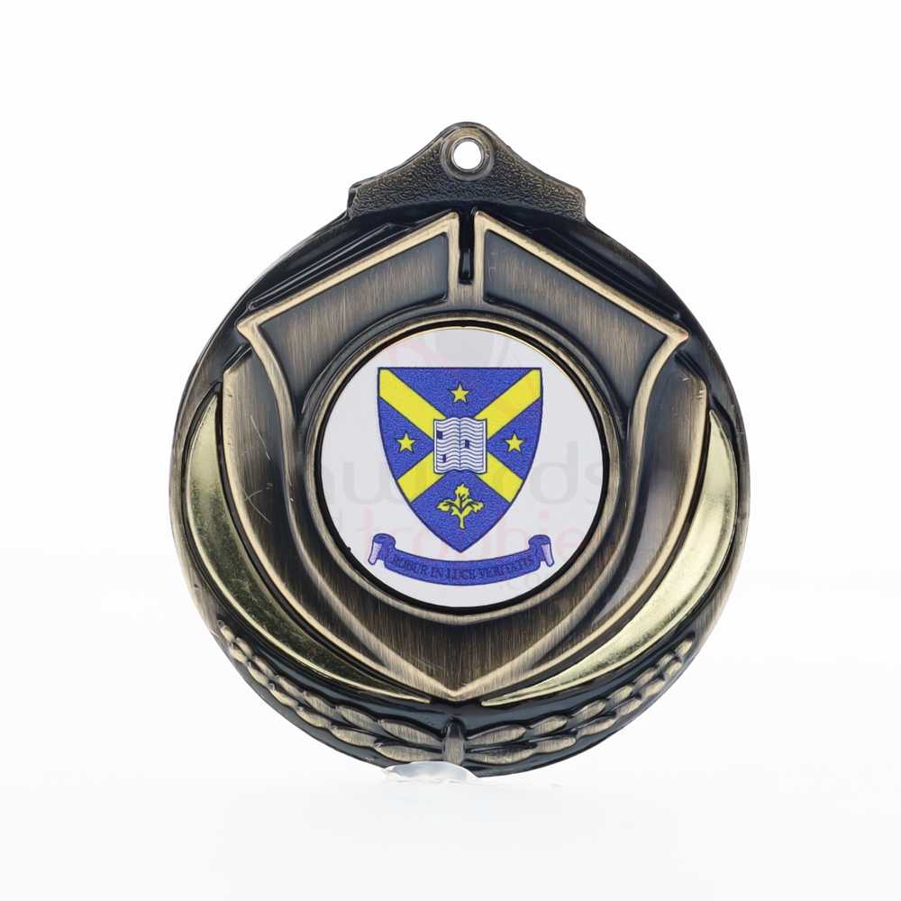 Two Tone Personalised Medal 50mm Gold