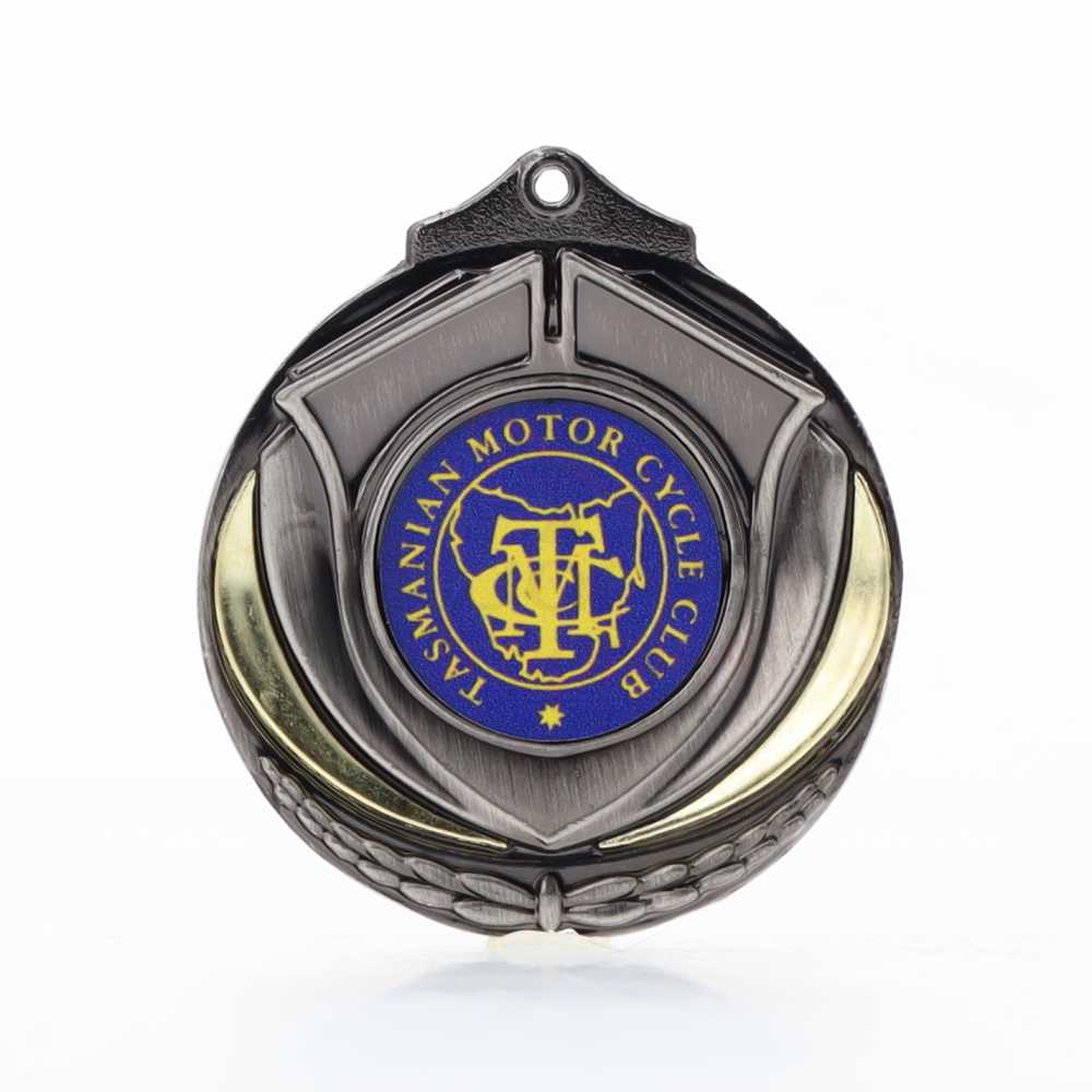 Two Tone Personalised Medal 50mm Silver