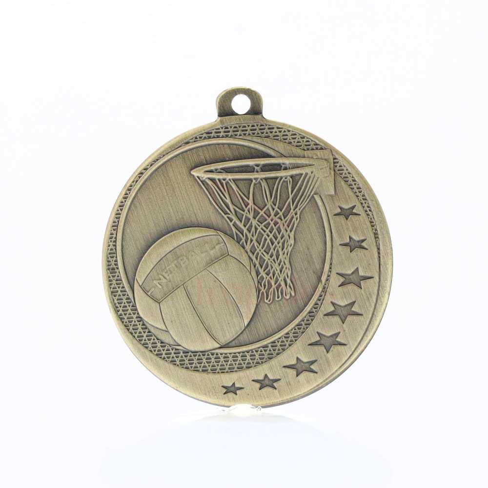 Netball Wayfare Medal Gold 50mm