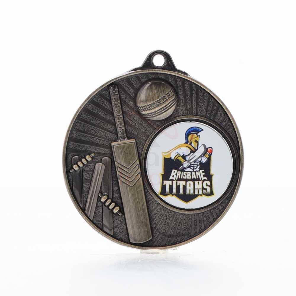Blitz Logo Medal Gold 52mm - Cricket