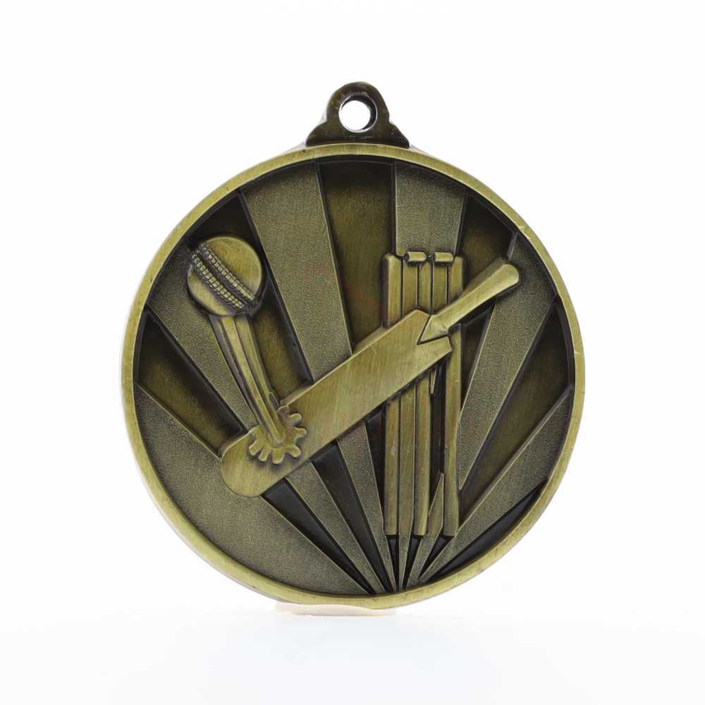 Sunrise Cricket Medal 50mm Gold