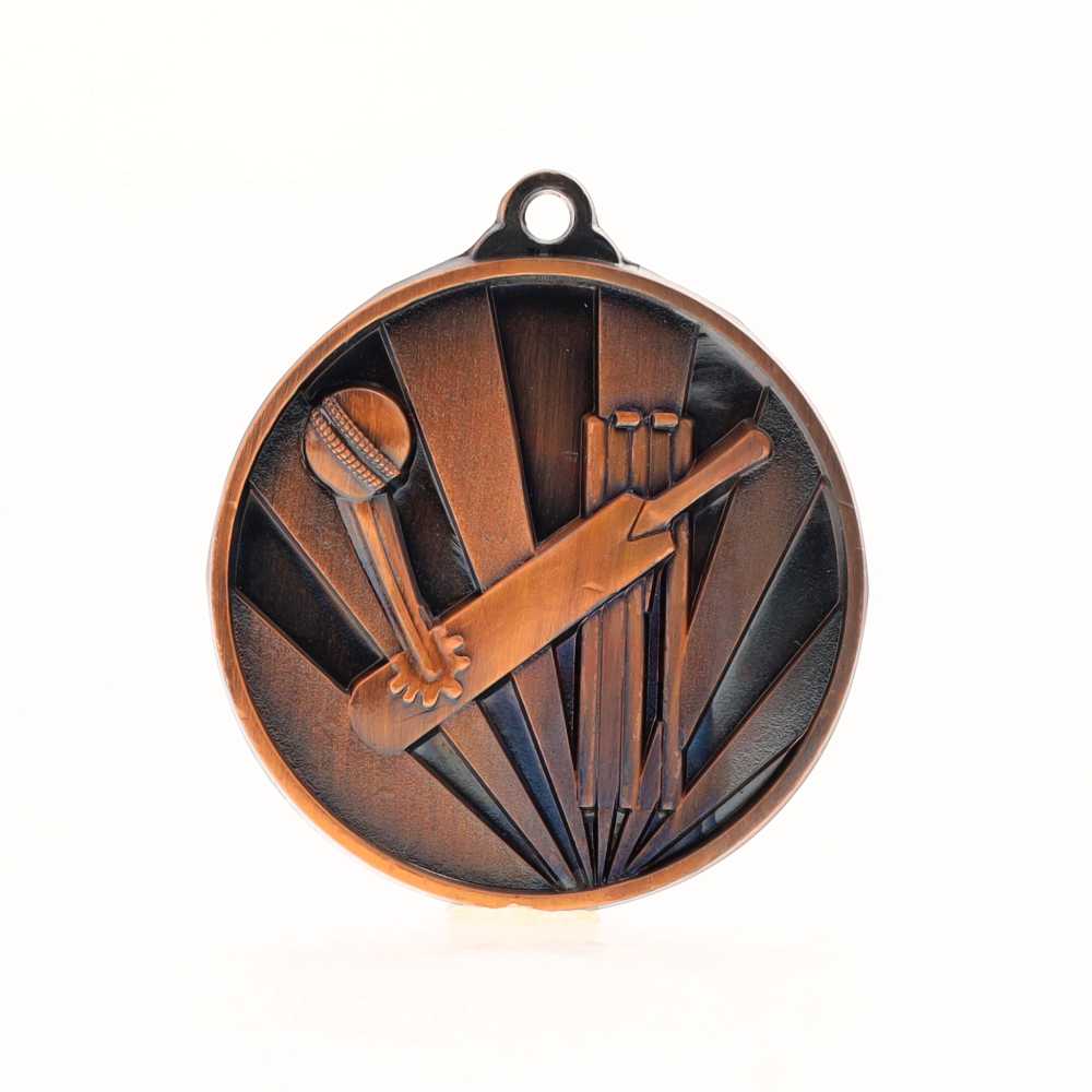 Sunrise Cricket Medal 50mm Bronze