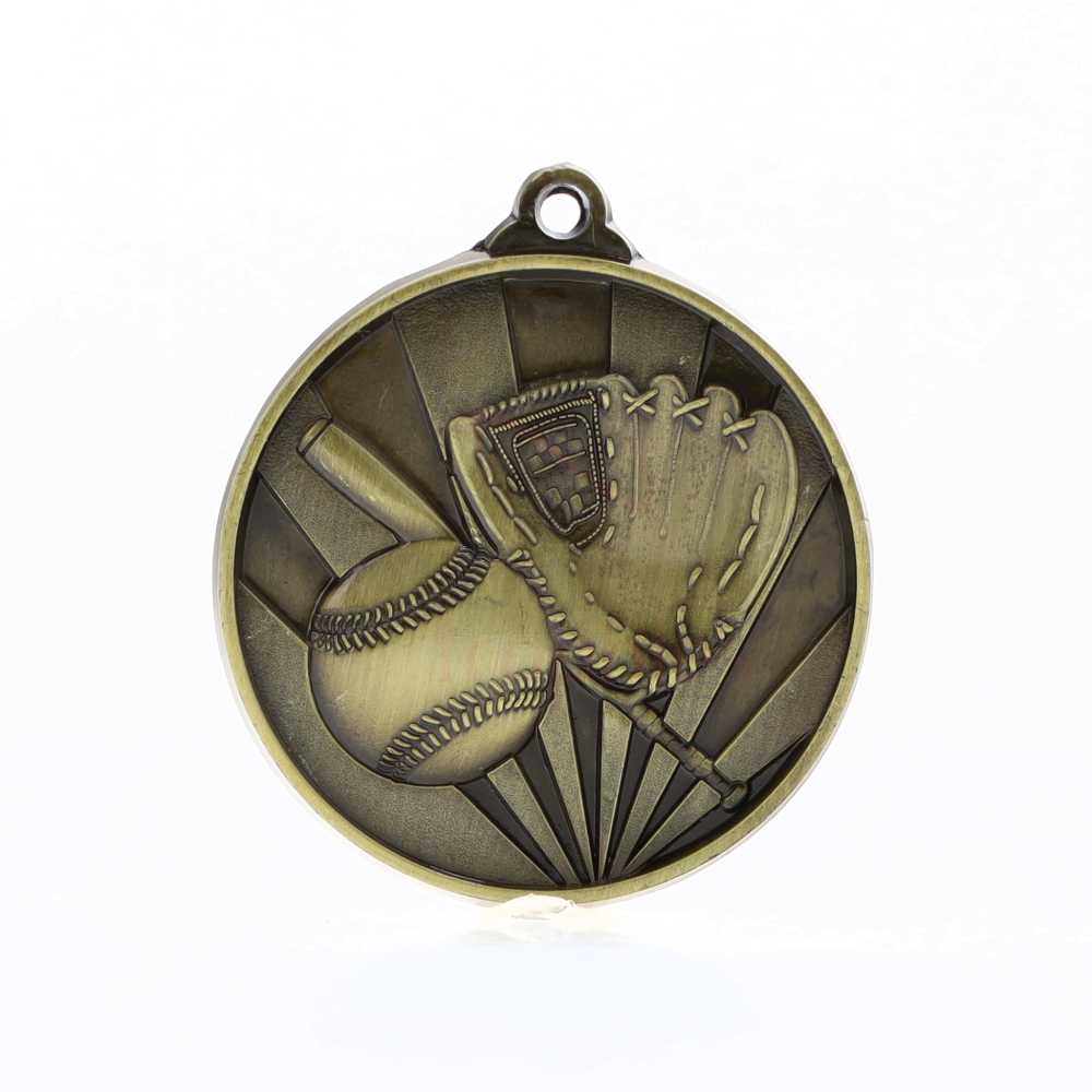 Sunrise Baseball Medal 50mm Gold