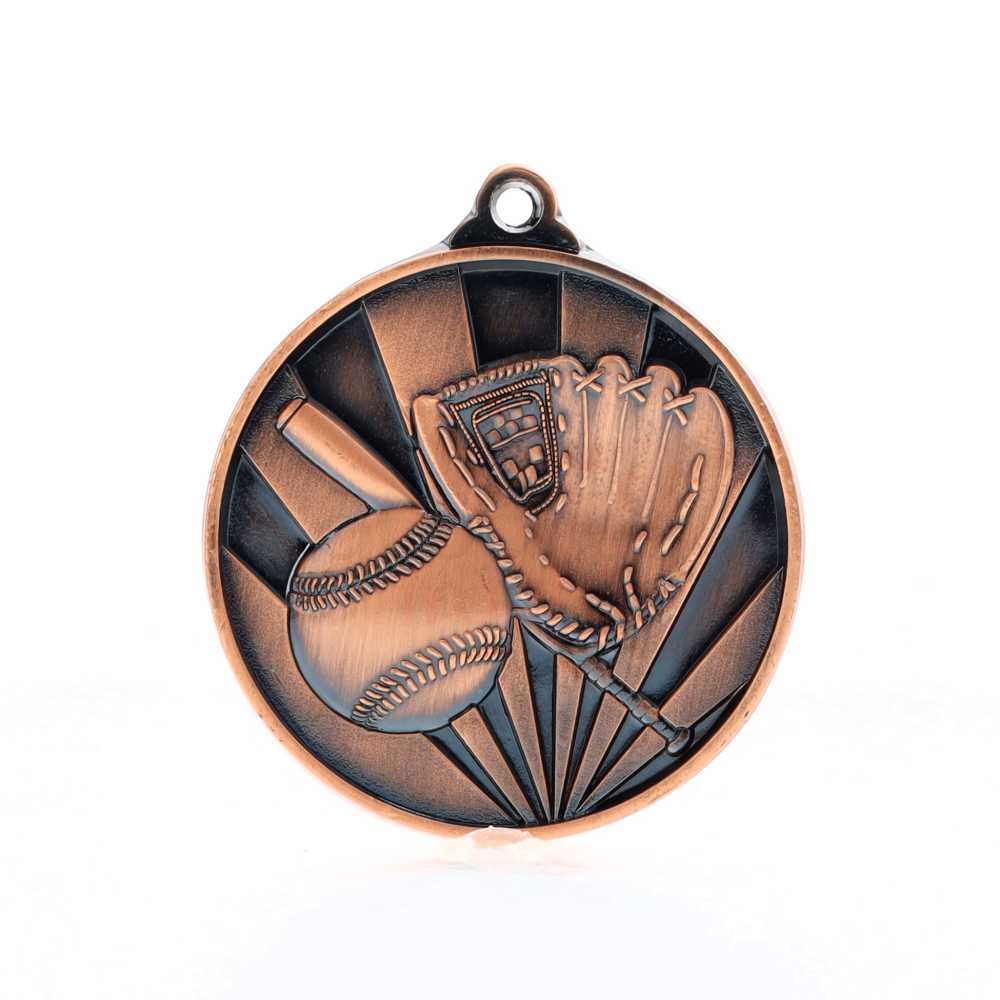Sunrise Baseball Medal 50mm Bronze
