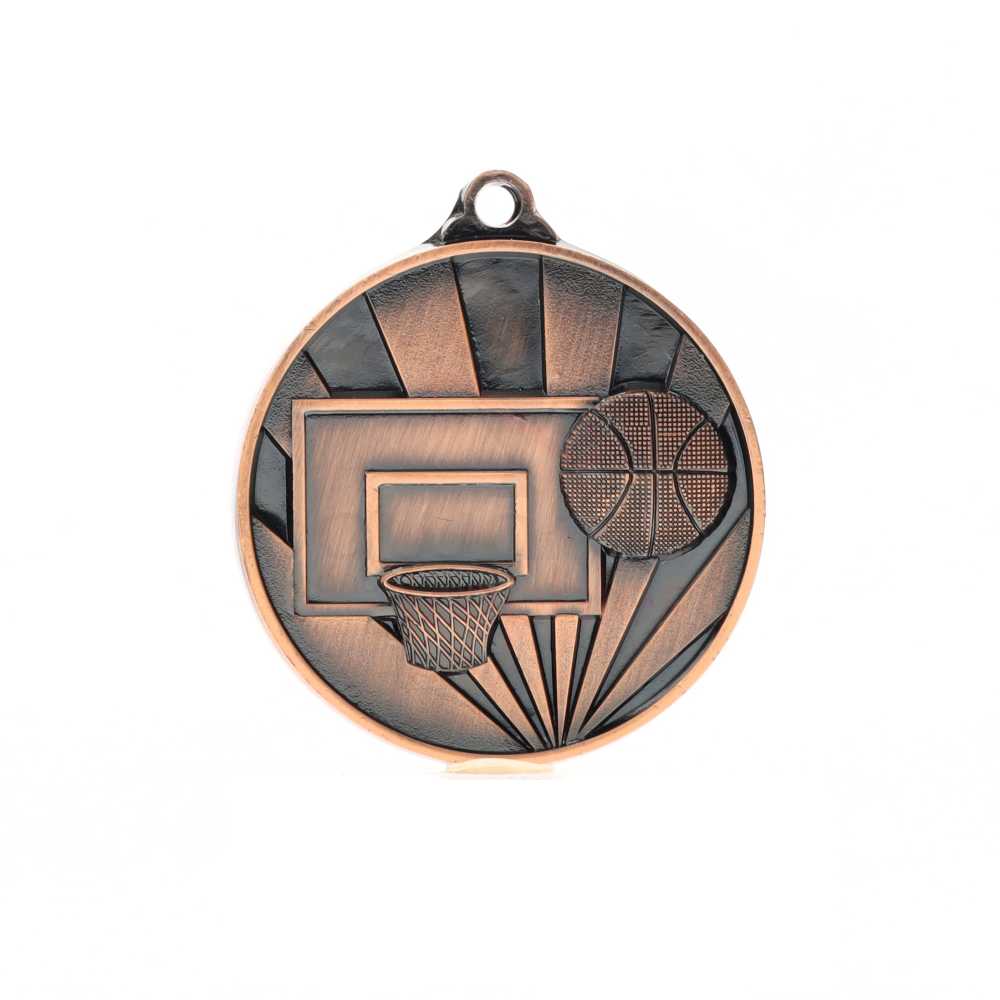 Sunrise Basketball Medal 50mm Bronze