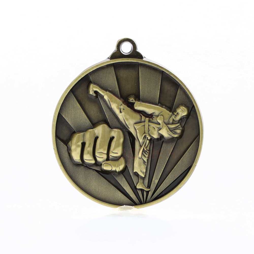 Sunrise Martial Arts Medal 50mm Gold