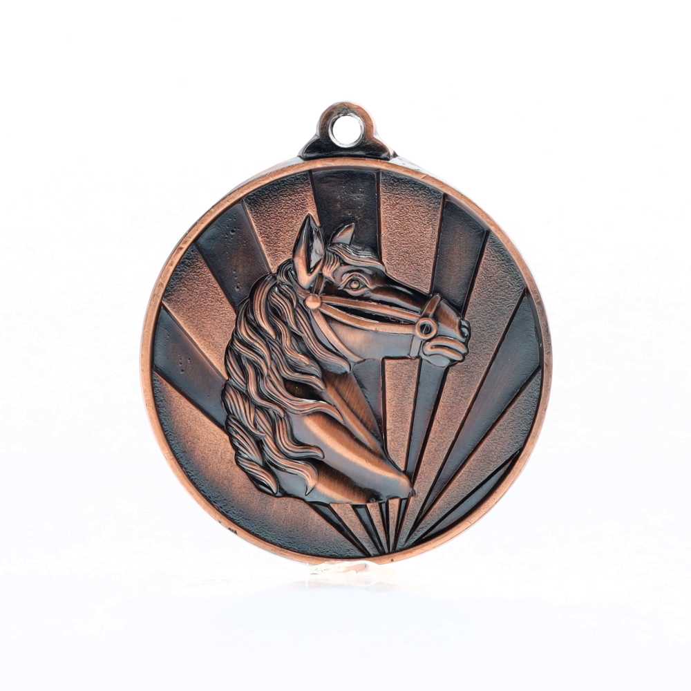 Sunrise Horse Medal 50mm Bronze