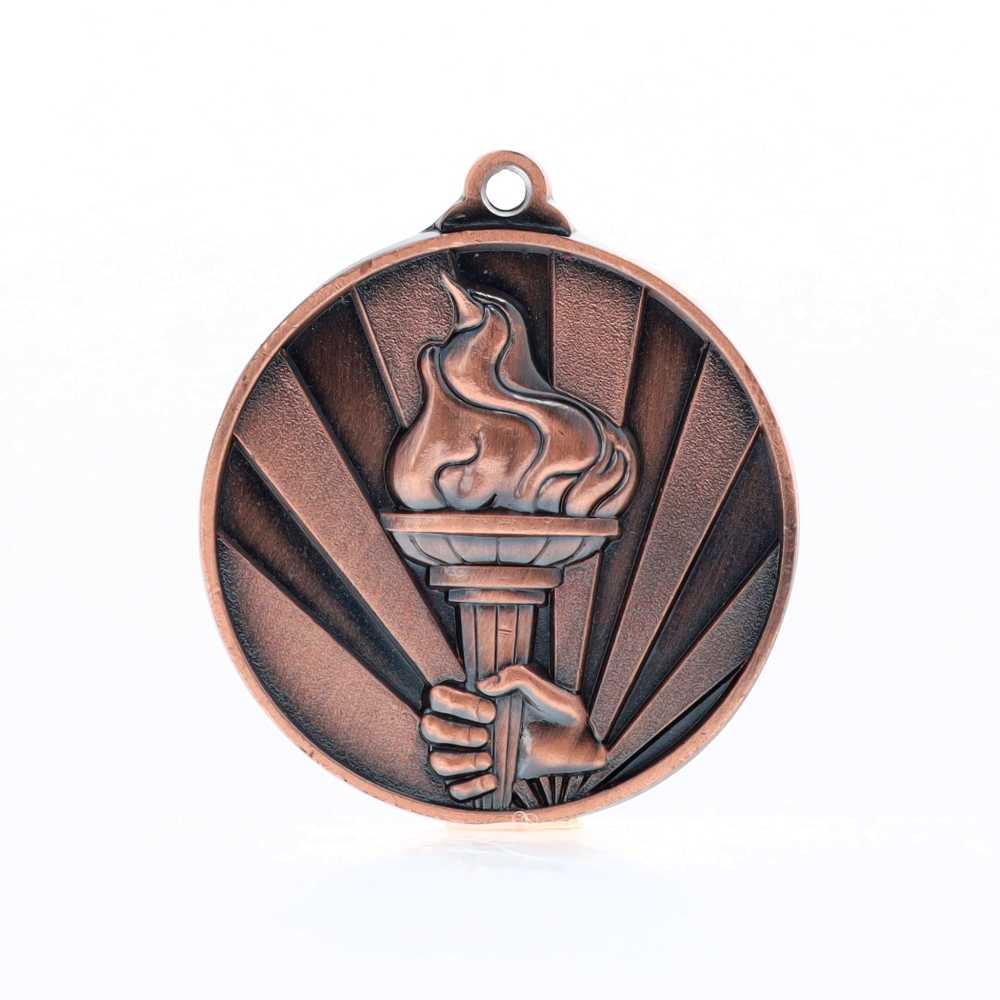 Sunrise Victory Torch Medal 50mm Bronze
