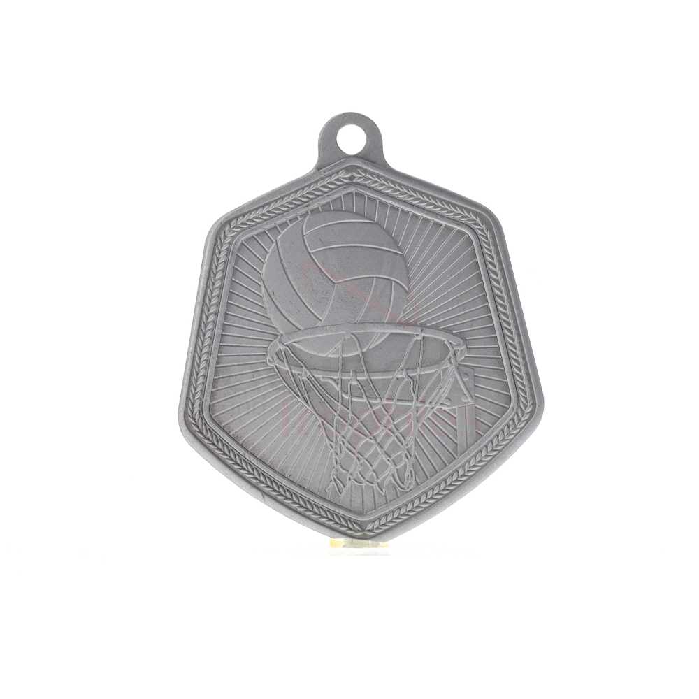 Netball Falcon Medal Silver 65mm