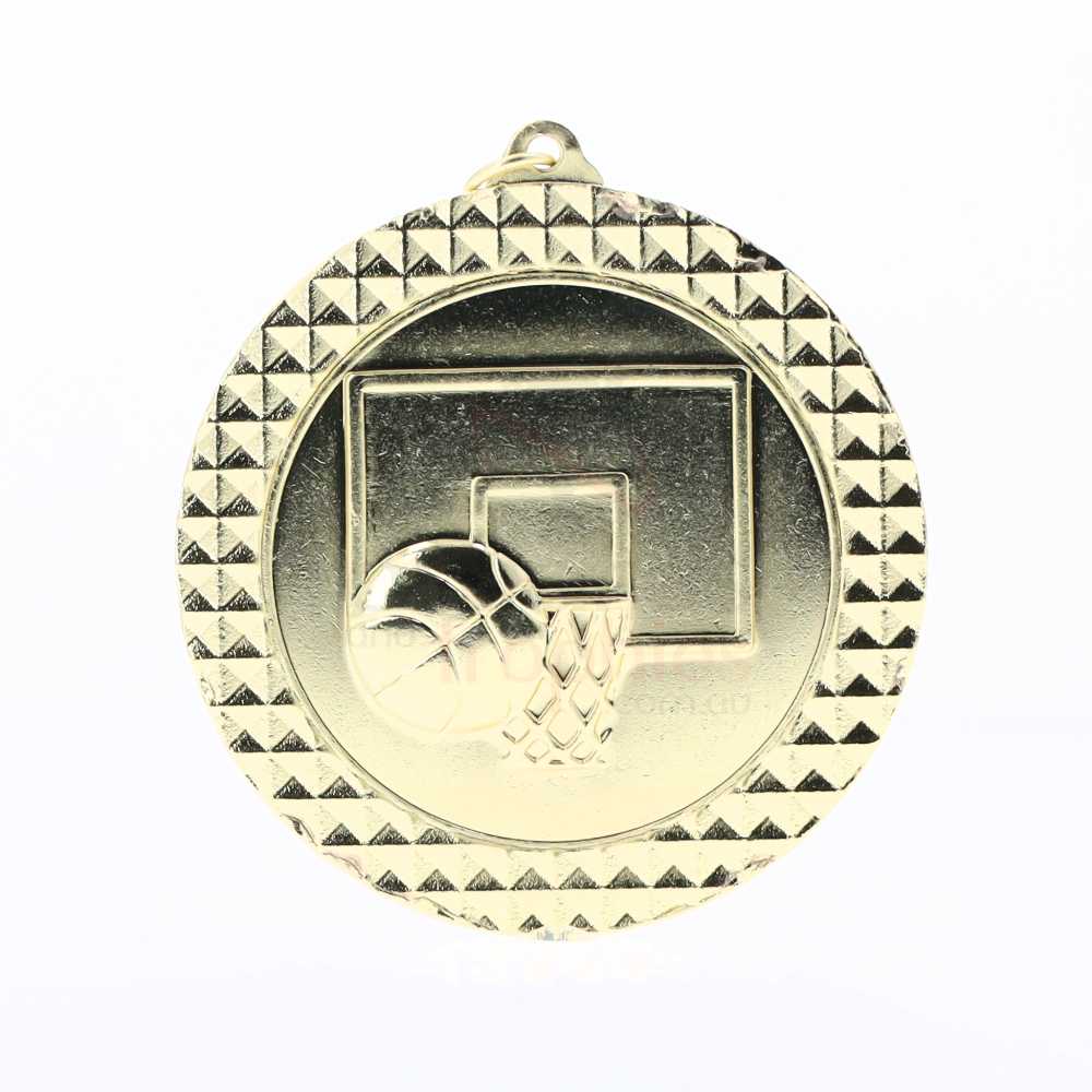 Basketball Facet Medal Gold 70mm