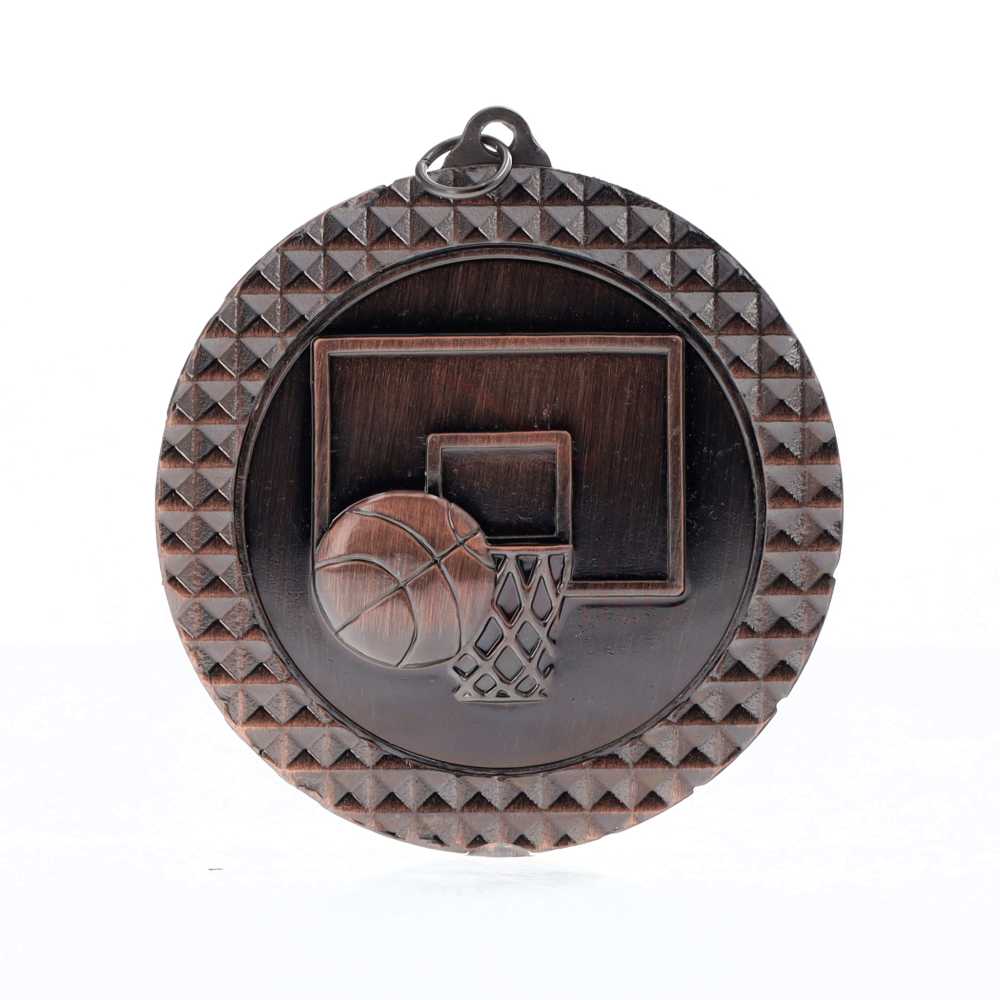 Basketball Facet Medal Bronze 70mm