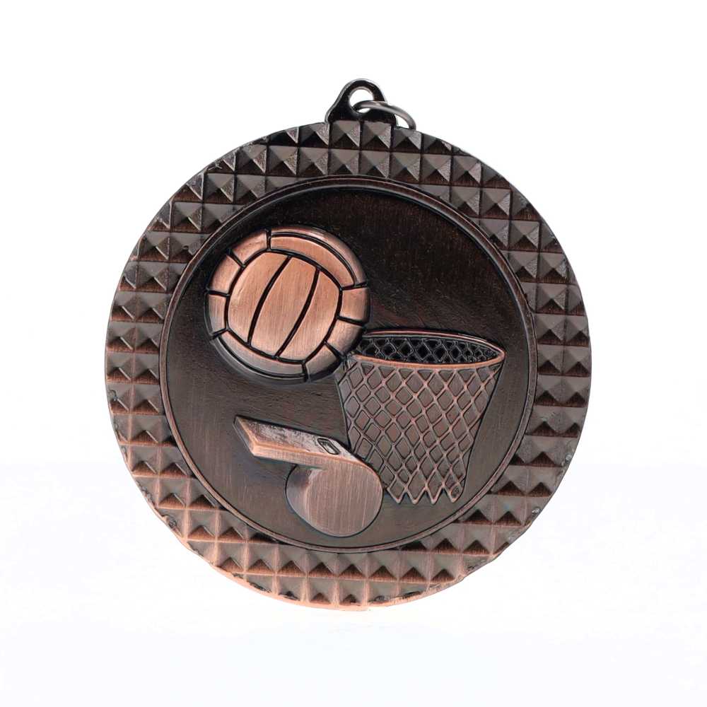 Netball Facet Medal Bronze 70mm