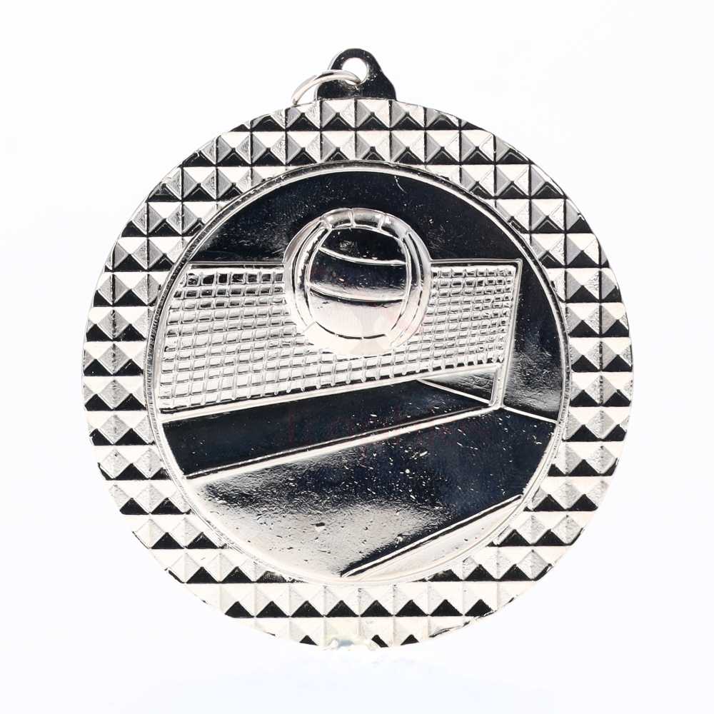 Volleyball Facet Medal Silver 70mm