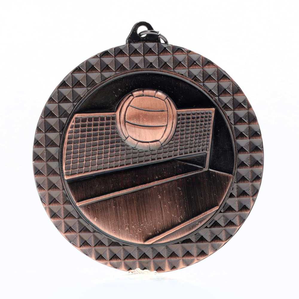 Volleyball Facet Medal Bronze 70mm