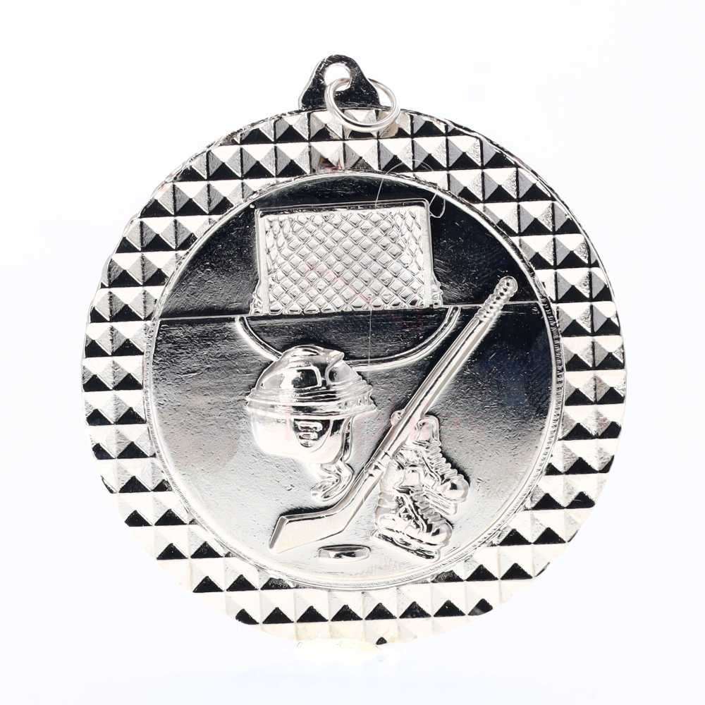Ice Hockey Facet Medal Silver 70mm