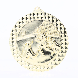 Gridiron Facet Medal Gold 70mm