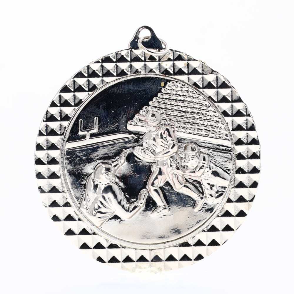 Gridiron Facet Medal Silver 70mm