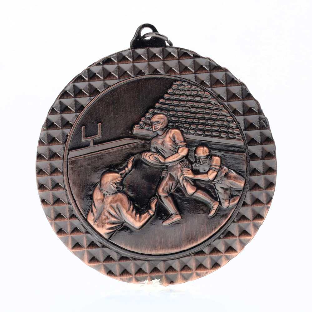 Gridiron Facet Medal Bronze 70mm