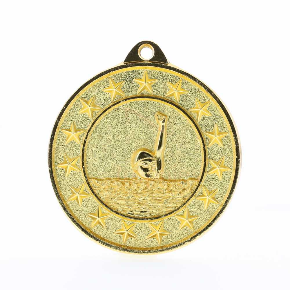 Swimming Starry Medal Gold 50mm