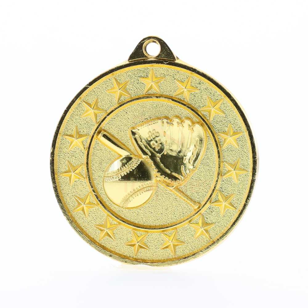 Baseball Starry Medal Gold 50mm