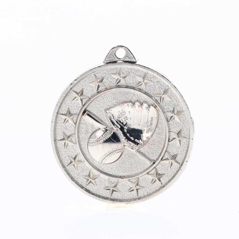 Baseball Starry Medal Silver 50mm