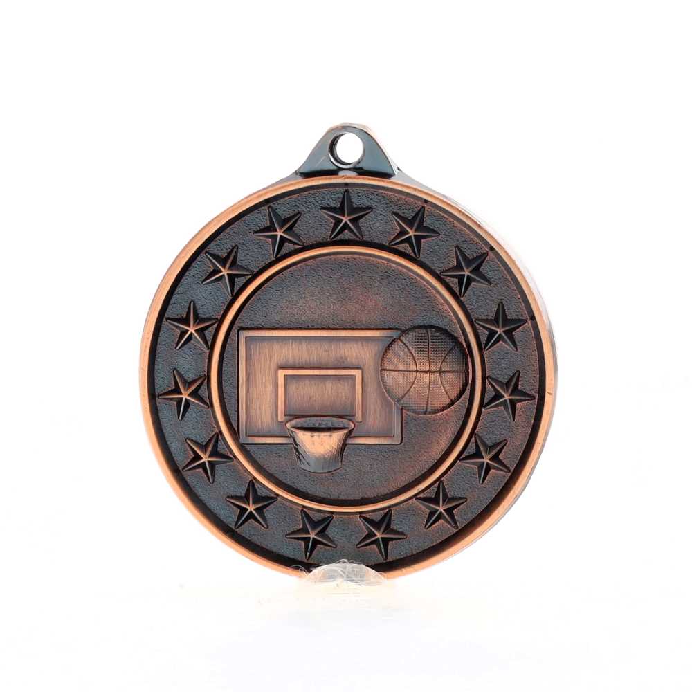 Basketball Starry Medal Bronze 50mm