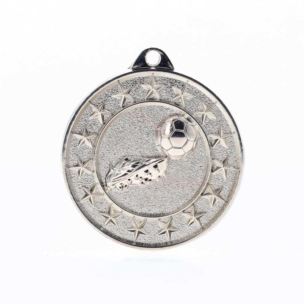 Soccer Starry Medal Silver 50mm