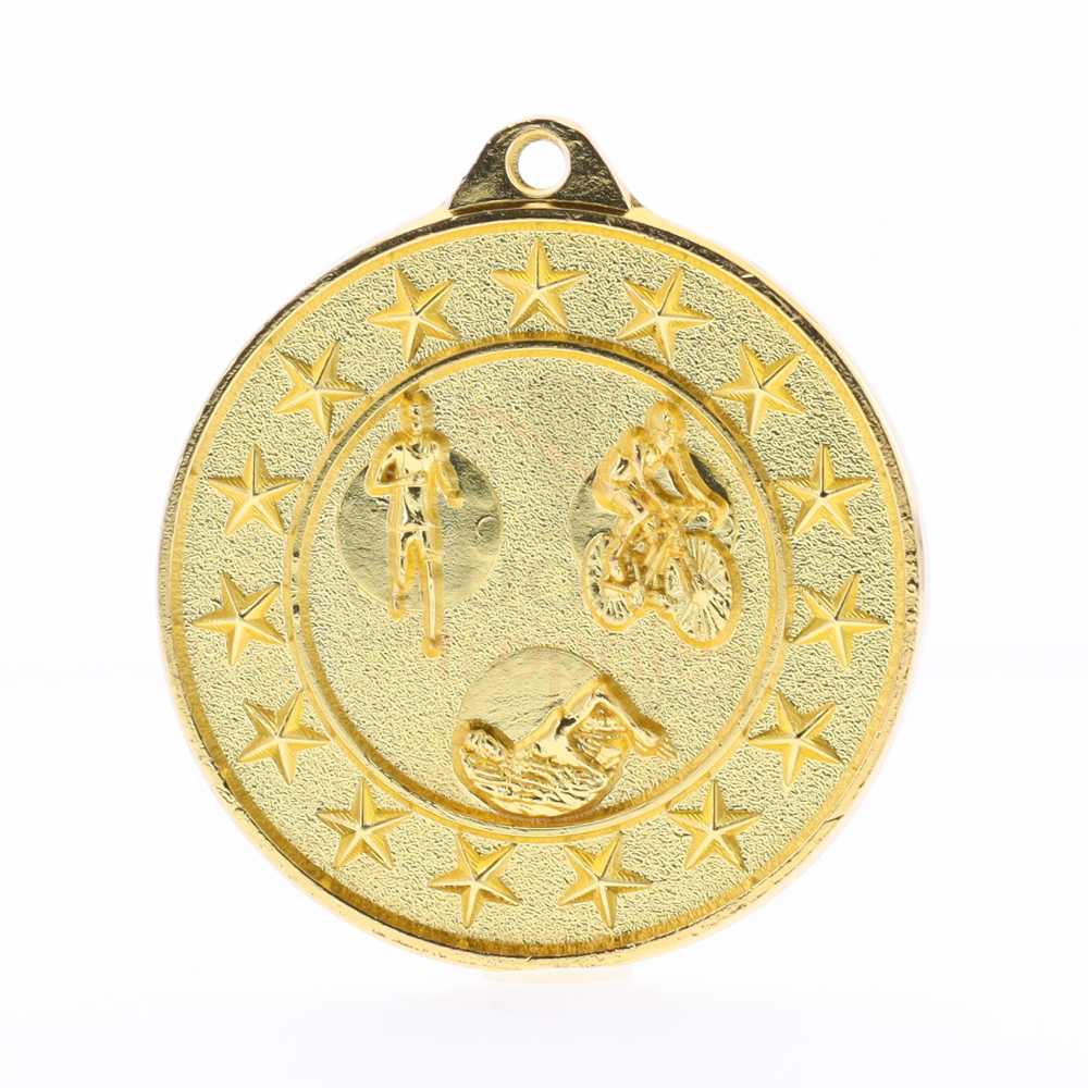 Triathlon Starry Medal Gold 50mm