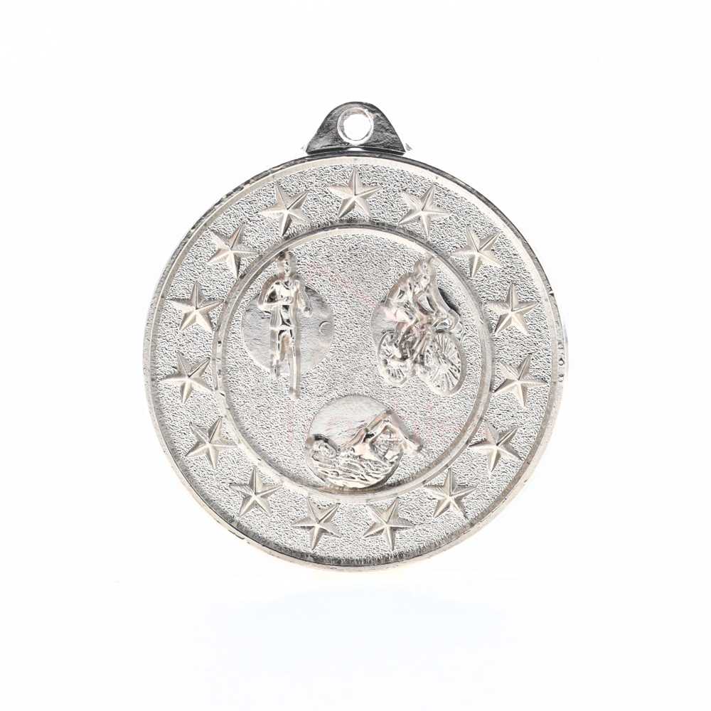 Triathlon Starry Medal Silver 50mm